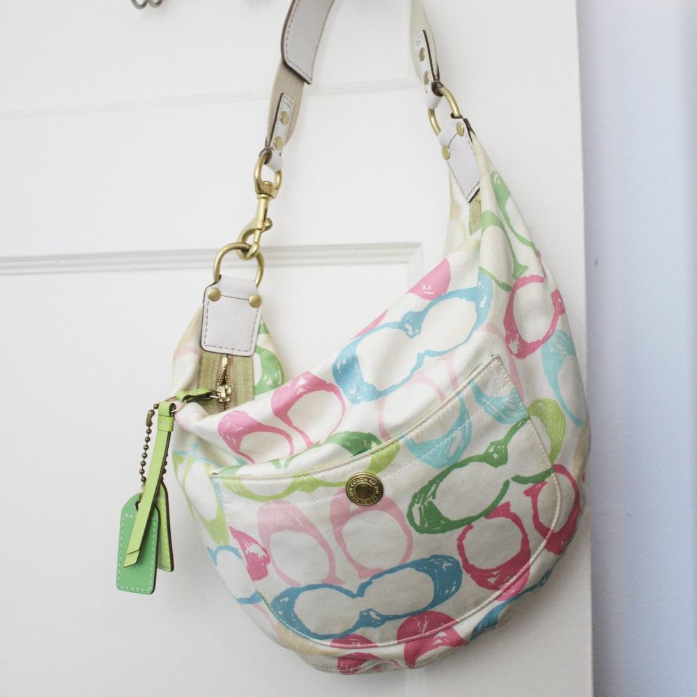 Authentic Coach Hampton Pastel Scribble Purse